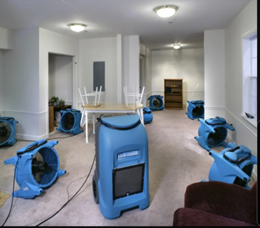 Air movers and dehumidifier setup for Water Extraction & Removal in El Sobrante