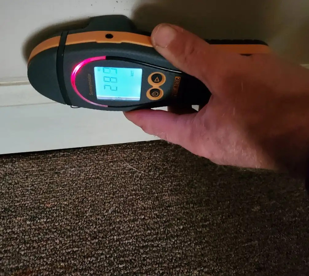 Moisture detection at baseboard during Mold Inspection & Testing in El Sobrante